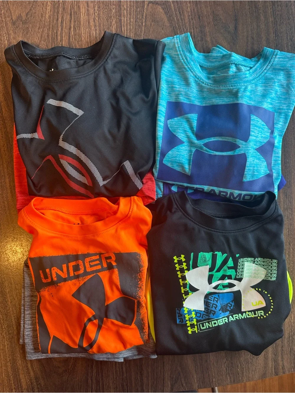 Under Armour Kids Short Sleeve Tee sets - Black, Blue, Orange, Aqua